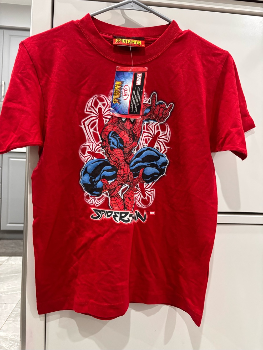 Vintage Spiderman Red Graphic Tee - kids Casual Shirt with tag